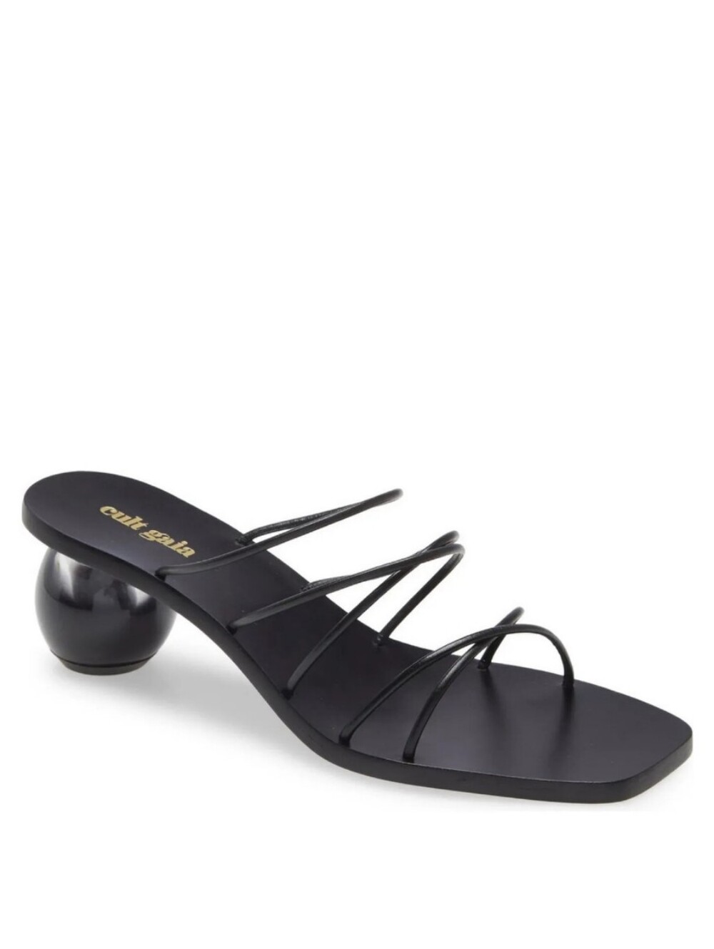 Cult Gaia Black Cassie Leather Slide Sandals Size 41